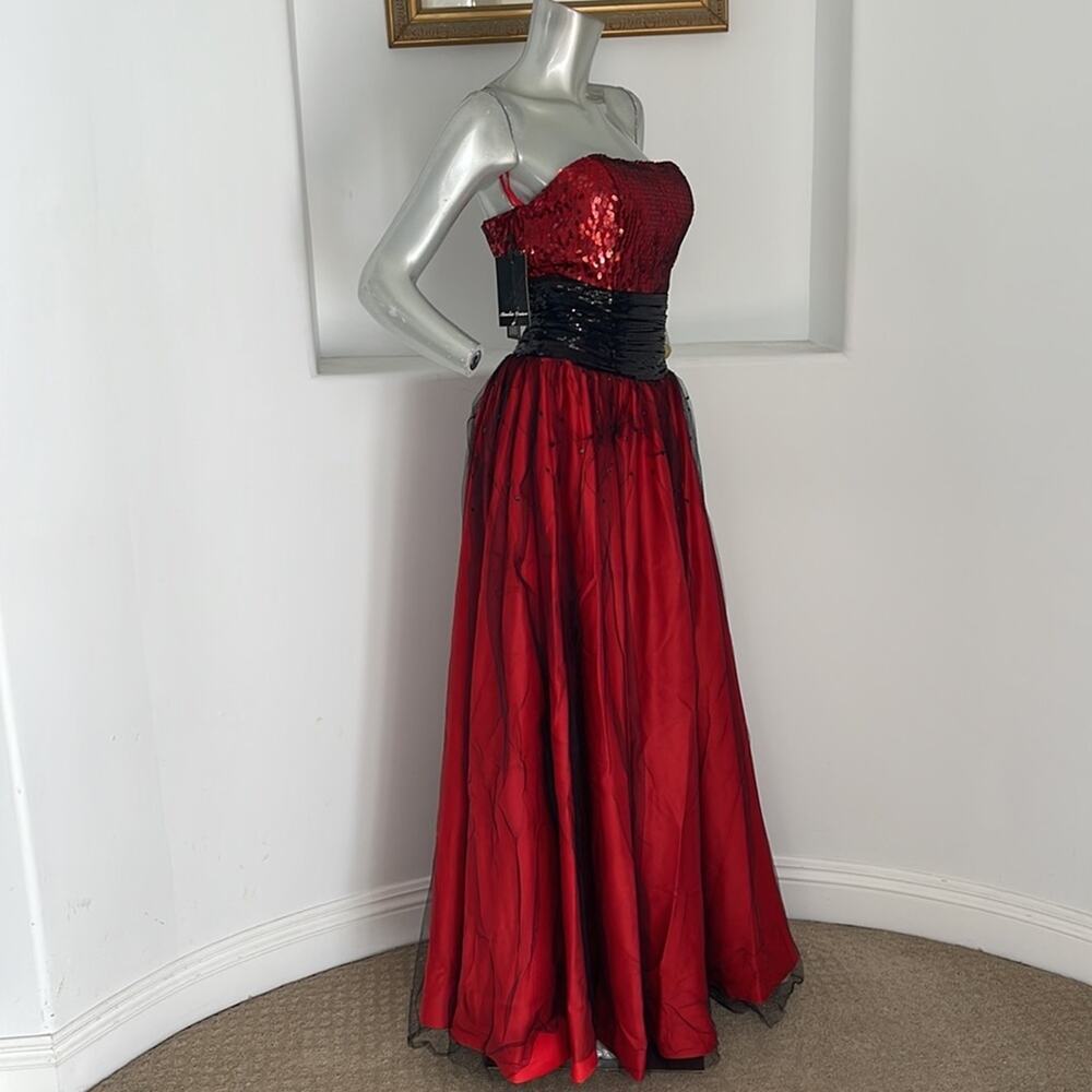 Amelia Couture Strapless Mesh /Sequined Dress - Picture 3 of 13